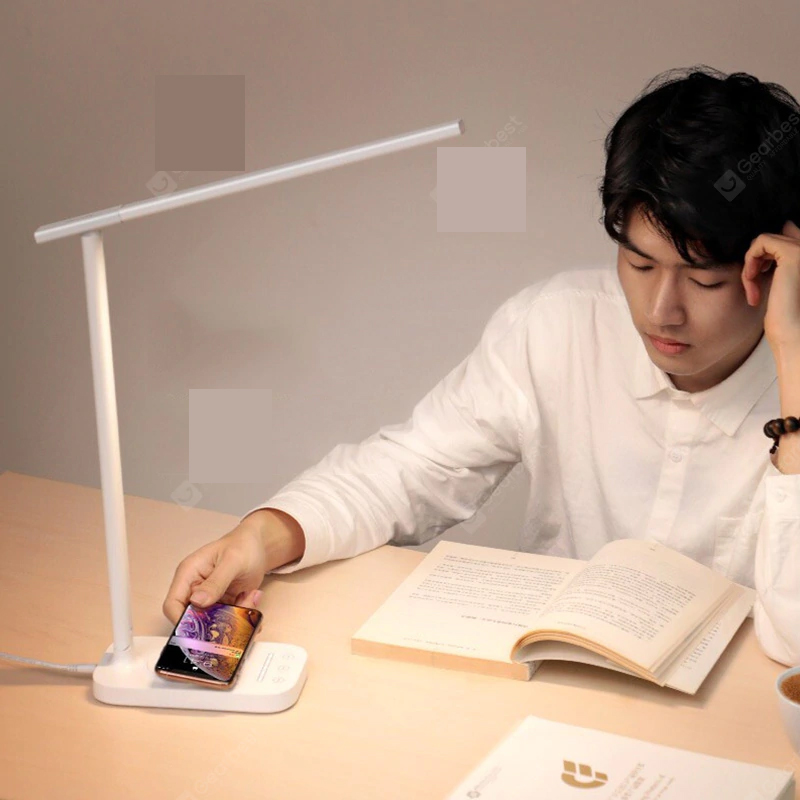 Baseus ACLT-B02 Đèn bàn LED có thể gập lại 2 trong 1 với bộ sạc không dây Đèn bàn học sinh đọc sách dành cho trẻ em (Sản phẩm của Hệ sinh thái Xiaomi) - Màu trắng